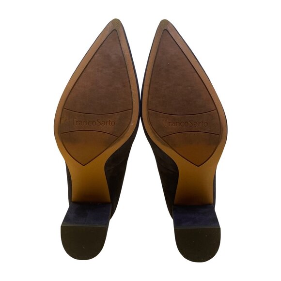 Franco Sarto Women’s Navy Blue Suede Upper L-Palma Block Heels Size 9.5M - Picture 7 of 9